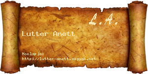 Lutter Anett névjegykártya