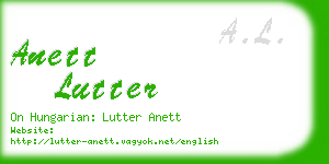 anett lutter business card